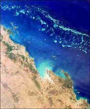 Satellite photograph of the Great Barrier Reef 