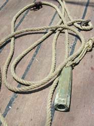 Photo of a lead line on the deck of a ship