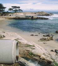 Image of runoff from pipe to ocean